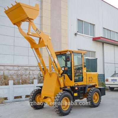 1.2 ton mini wheel loader hydraulic pallet fork with backhoe for sale